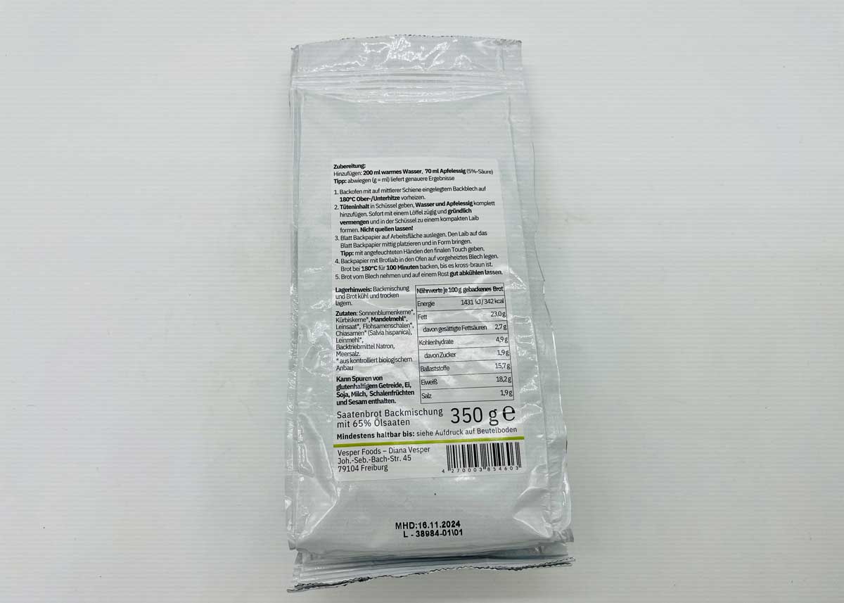 KETO Bio-Körnerbrot-Backmischung