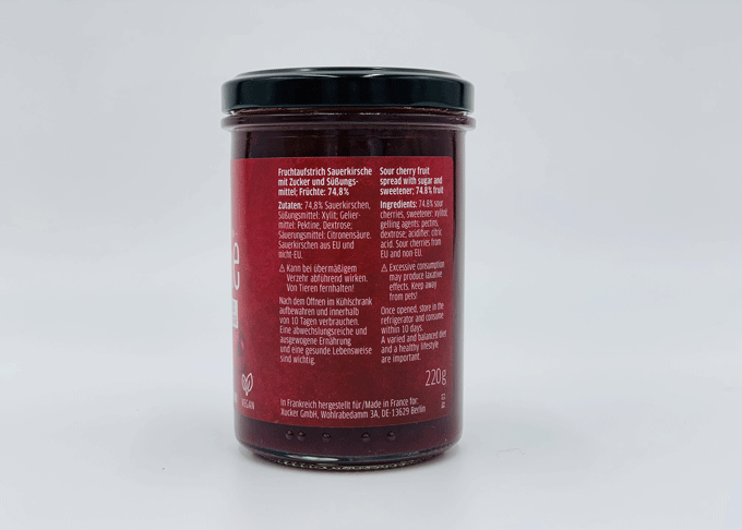 Xucker Fruchtaufstrich Kirsche - vegan